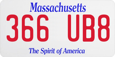 MA license plate 366UB8