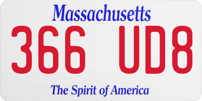 MA license plate 366UD8