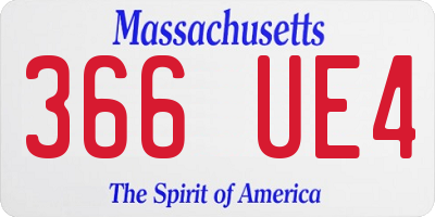 MA license plate 366UE4