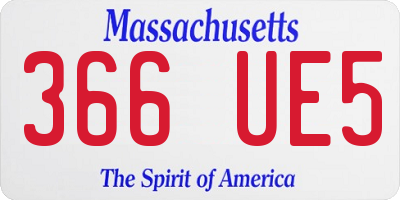 MA license plate 366UE5