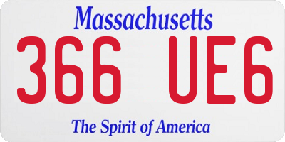 MA license plate 366UE6