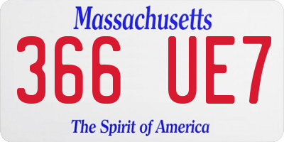 MA license plate 366UE7