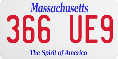 MA license plate 366UE9