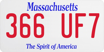 MA license plate 366UF7