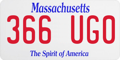 MA license plate 366UG0