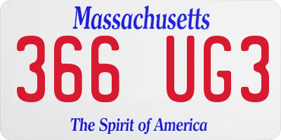 MA license plate 366UG3
