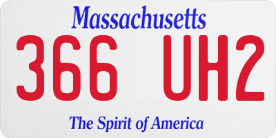 MA license plate 366UH2