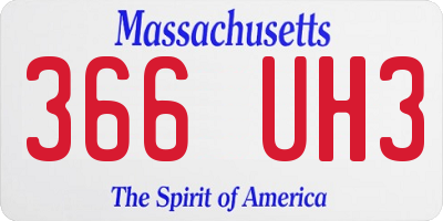MA license plate 366UH3