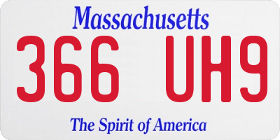MA license plate 366UH9