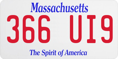 MA license plate 366UI9