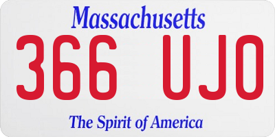 MA license plate 366UJ0