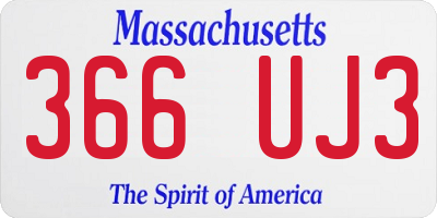 MA license plate 366UJ3