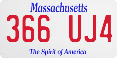 MA license plate 366UJ4