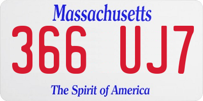 MA license plate 366UJ7