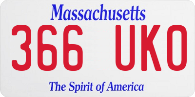 MA license plate 366UK0