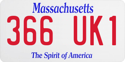 MA license plate 366UK1