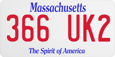 MA license plate 366UK2