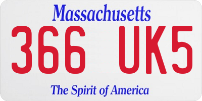 MA license plate 366UK5