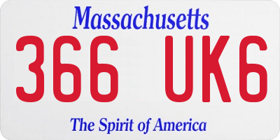 MA license plate 366UK6