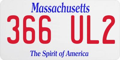 MA license plate 366UL2