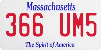 MA license plate 366UM5