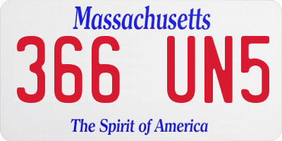 MA license plate 366UN5