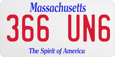MA license plate 366UN6
