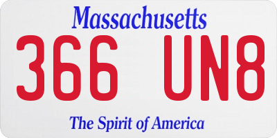 MA license plate 366UN8