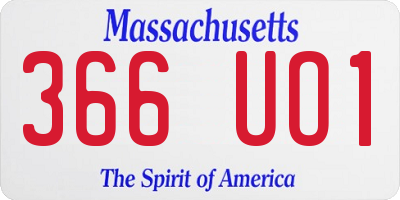 MA license plate 366UO1