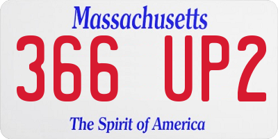 MA license plate 366UP2