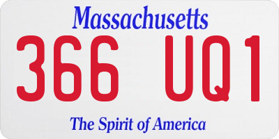 MA license plate 366UQ1