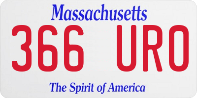 MA license plate 366UR0