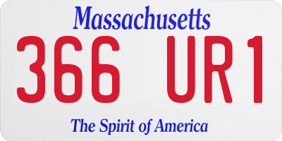 MA license plate 366UR1