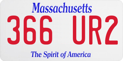 MA license plate 366UR2