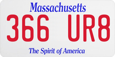 MA license plate 366UR8