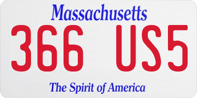 MA license plate 366US5