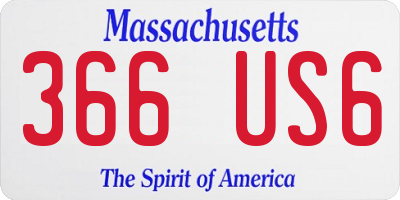 MA license plate 366US6