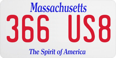 MA license plate 366US8