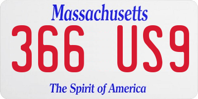 MA license plate 366US9