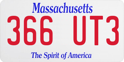 MA license plate 366UT3