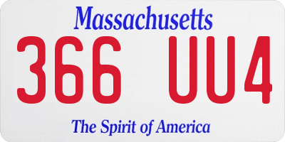 MA license plate 366UU4