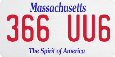 MA license plate 366UU6