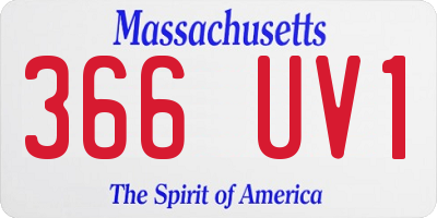 MA license plate 366UV1