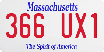 MA license plate 366UX1