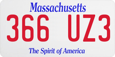 MA license plate 366UZ3