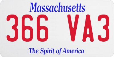 MA license plate 366VA3