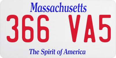MA license plate 366VA5
