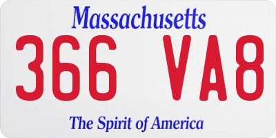 MA license plate 366VA8