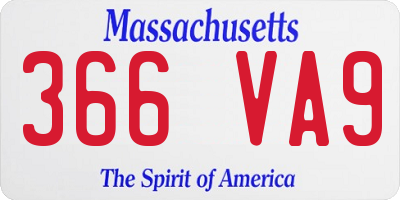MA license plate 366VA9