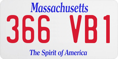 MA license plate 366VB1